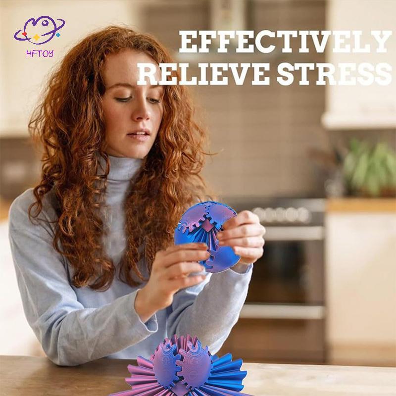 HFTOY 3D In Gear Ball Spin Ball Hoặc Cube Fidget Toy, Gear Ball Pop Fidget Toy, Gear Toy để thư giãn