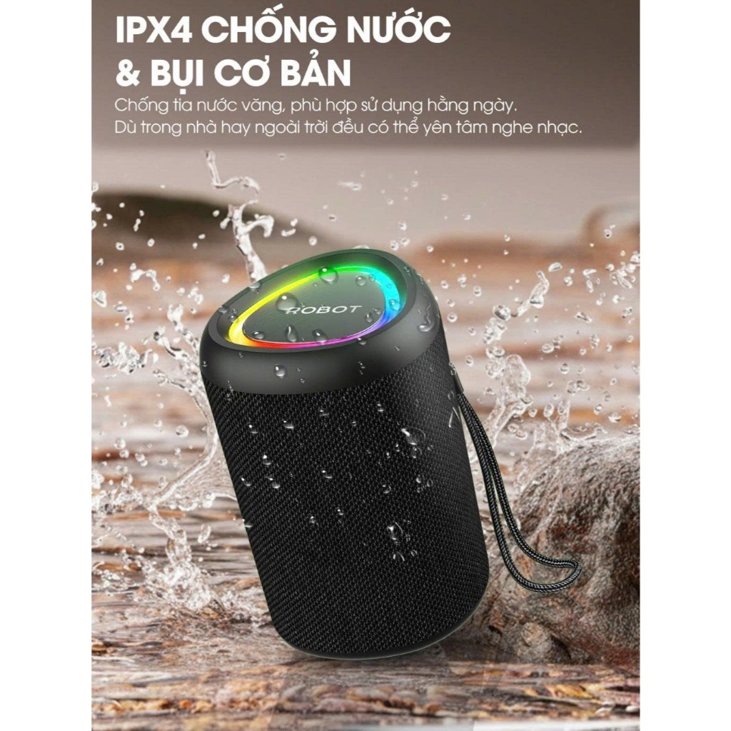 sufur [BH 1 NĂM] VIVAN Loa Bluetooth Mini RB120 Robot Công Suất 5W Đèn Led RGB Hỗ Trợ Kết Nối Thẻ Nh