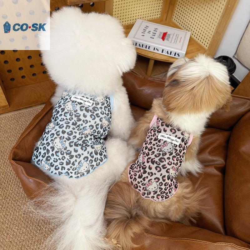 COUTR Thú Cưng Mới Mùa Hè Làm Mát Da Báo-Print Hello Kitty Spice Girls Wind Suspenders Quần Áo Chó M