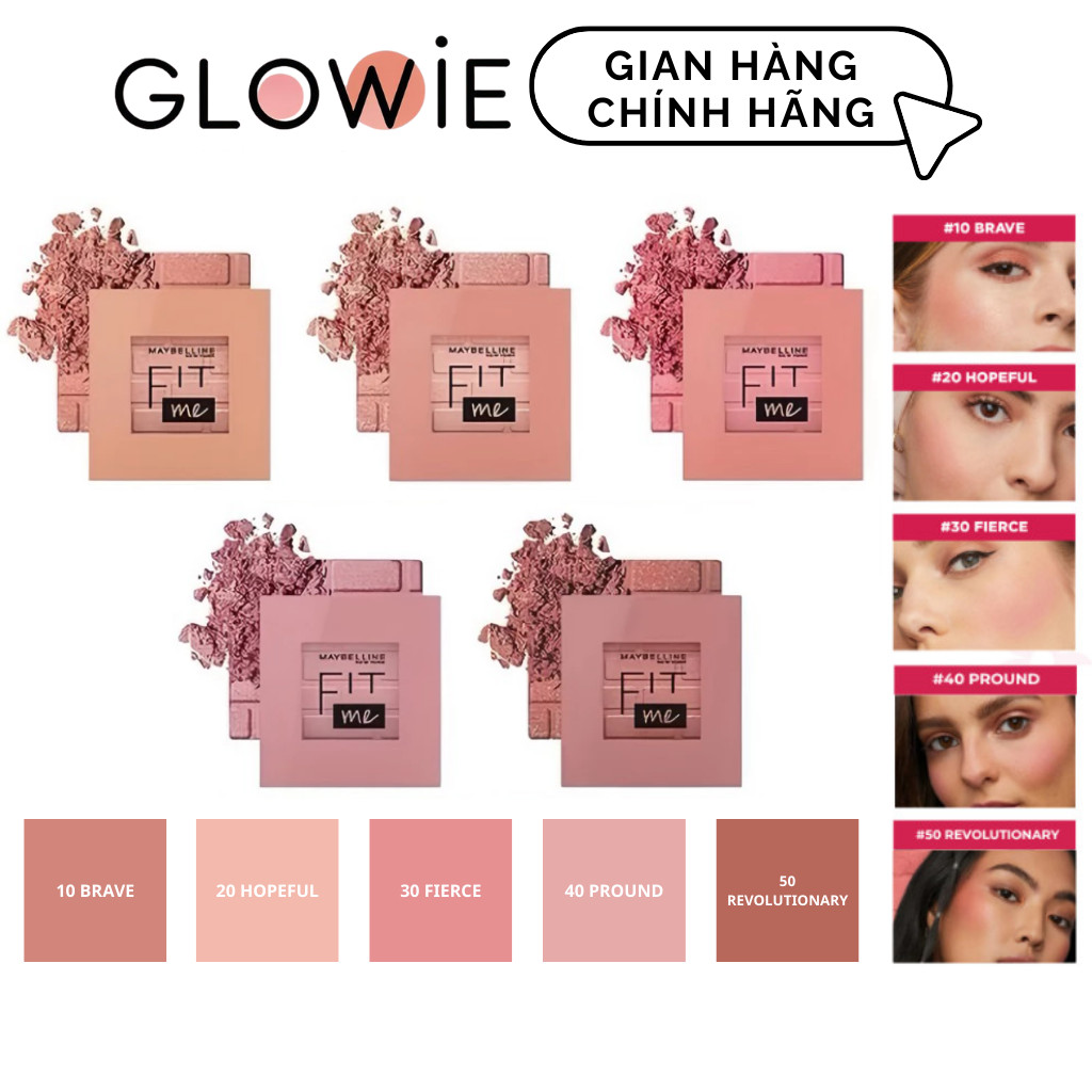 Phấn Má Hồng Maybelline Fit Me Mono Blush Dạng Nén, Phấn Má Hồng Maybelline 40 Proud, 30 Fierce