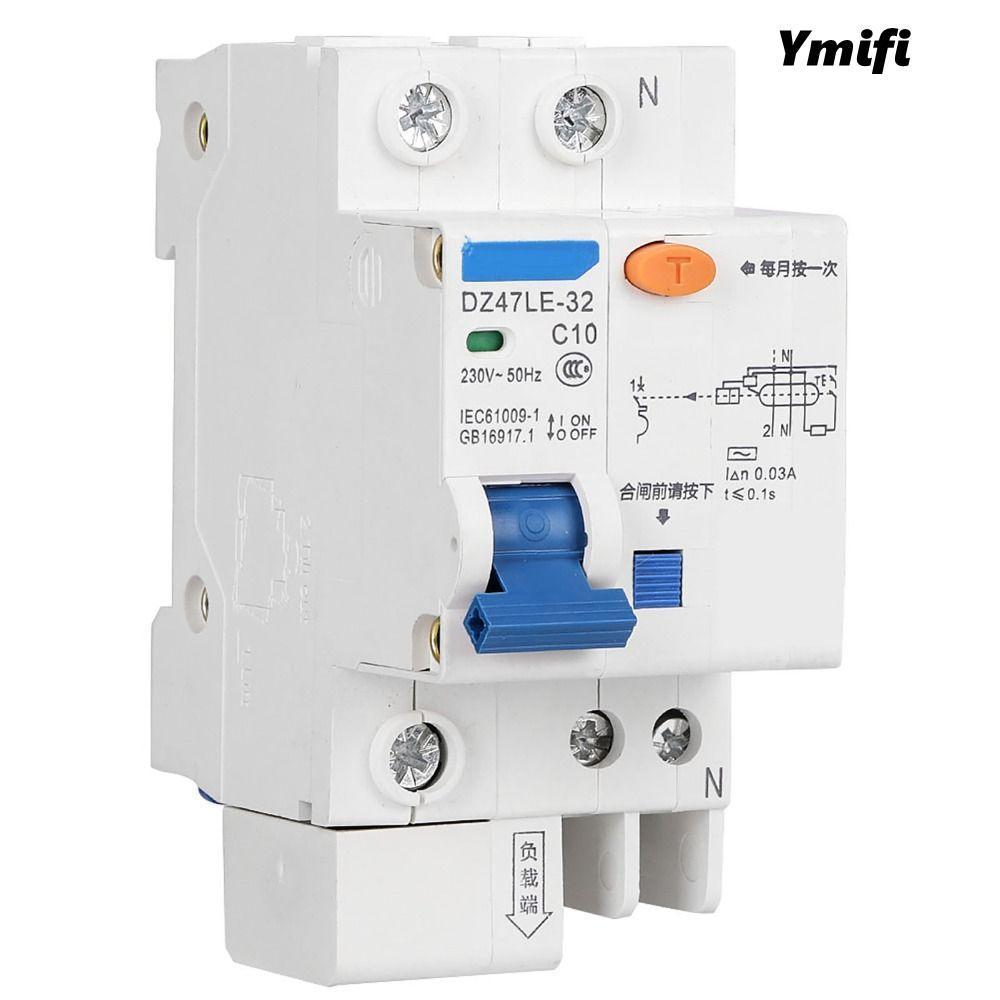 Bộ ngắt mạch YMIFI, Bộ ngắt mạch dư DZ47LE-32 1P + N 10A, Bảo vệ rò rỉ 230V thu nhỏ Bộ ngắt mạch DZ4