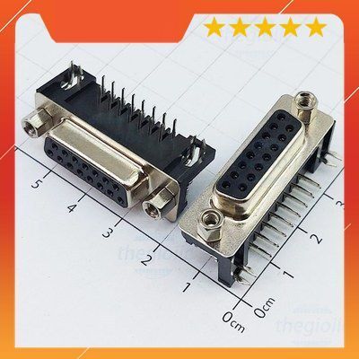 [3 Cái]- Cổng DB15 Cái 15 Chân Cong 90 Độ 2 Hàng Hàn PCB IoT Maker 90