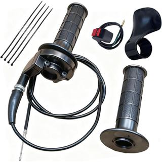 Tay cầm tự động thanh bướm ga Tay cầm + Cáp ga + Kẹp nhà ở ga cho 50cc 79cc 125cc 250cc Dirt Bike Quad ATV Pit Tương thích với Coleman CT200U CT200U-EX BT200X T