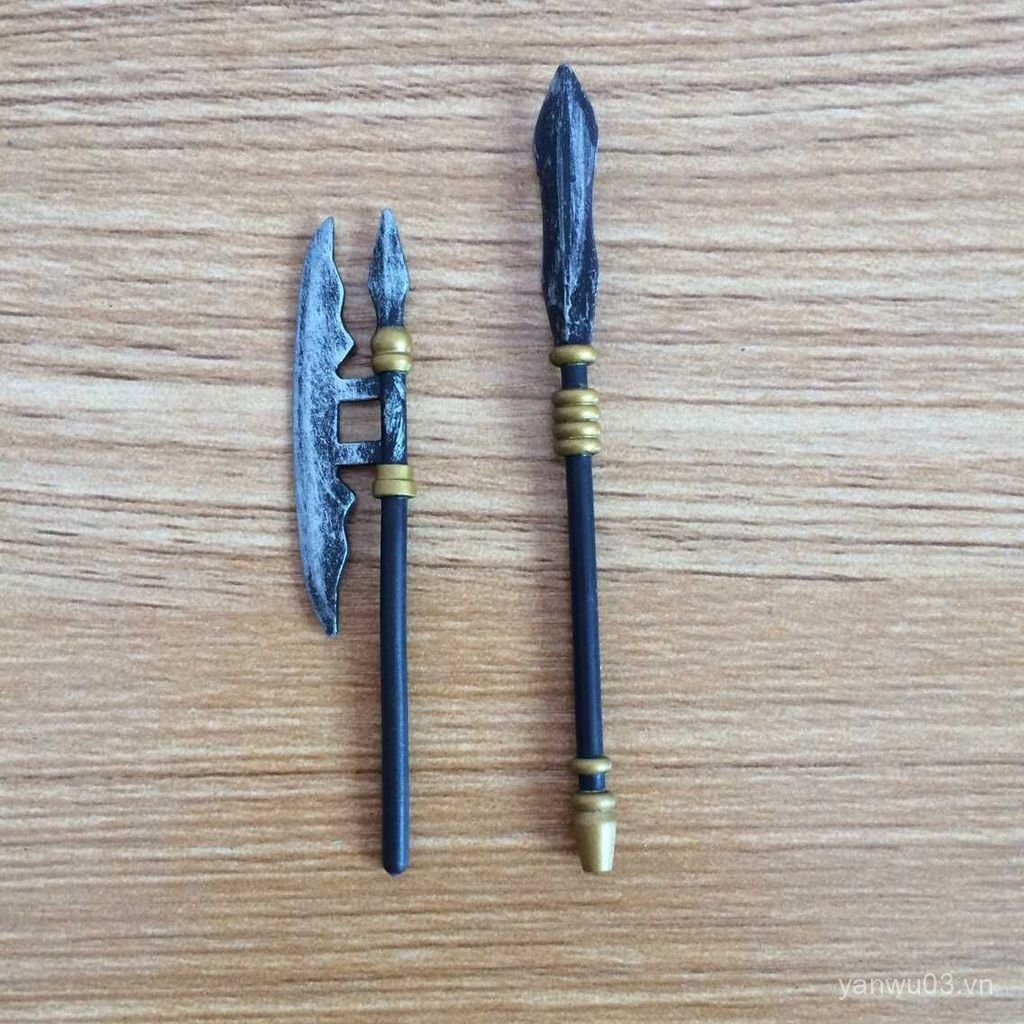 Sản phẩm mới Lannard 12cm Người lính cổ đại 1: 18 Phụ kiện vũ khí búp bê La Mã cổ ngắn Halberd Gladi