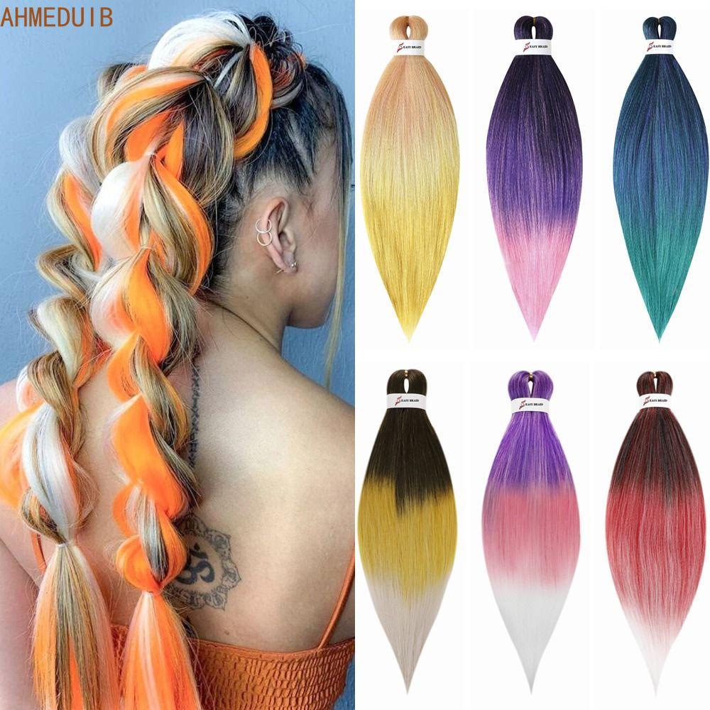 AHMEDUIB Ombre Braiding Hair, Corlorful Pre-long Jumbo Braid Hair, 26Inch Hairstyle DIY Hair Braids 