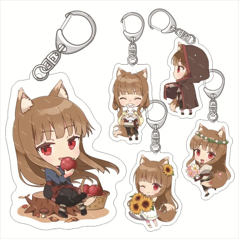 Móc khóa Anime Spice and Wolf Holo Merchant Meets the Wise Wolf mica trong suốt trang trí cặp sách q