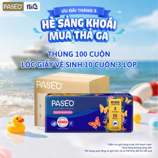 Giấy vệ sinh paseo 10 cuộn/lốc mềm mịn tan nhanh không mùi không mực an toàn
