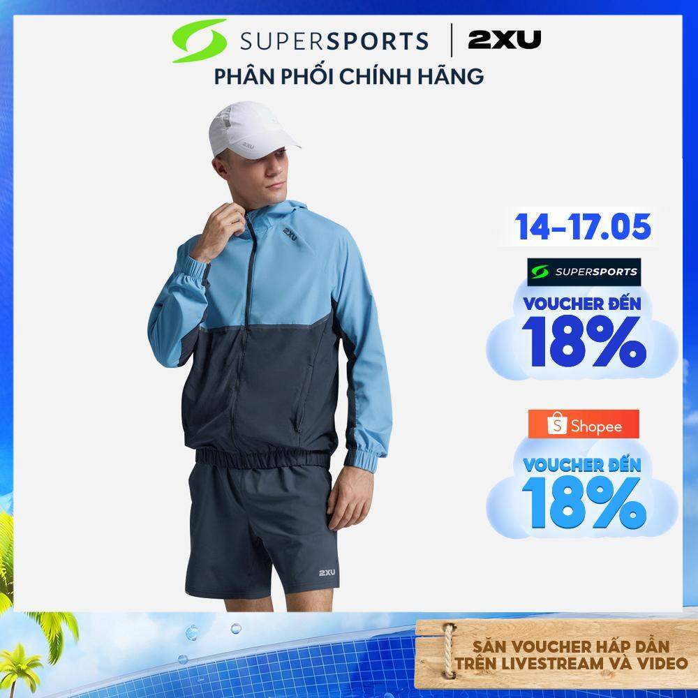 Áo Khoác Chạy Bộ Nam 2Xu Aero Hex Windbreaker - Xanh Dương - MR7358a-AZB/MDN