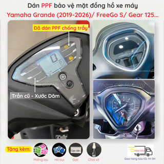 Miếng dán PPF bảo vệ mặt đồng hồ, màn xe Yamaha Grande/ FreeGo Free Go S 2019 - 2026/ Gear 125 chống trầy xước cao cấp