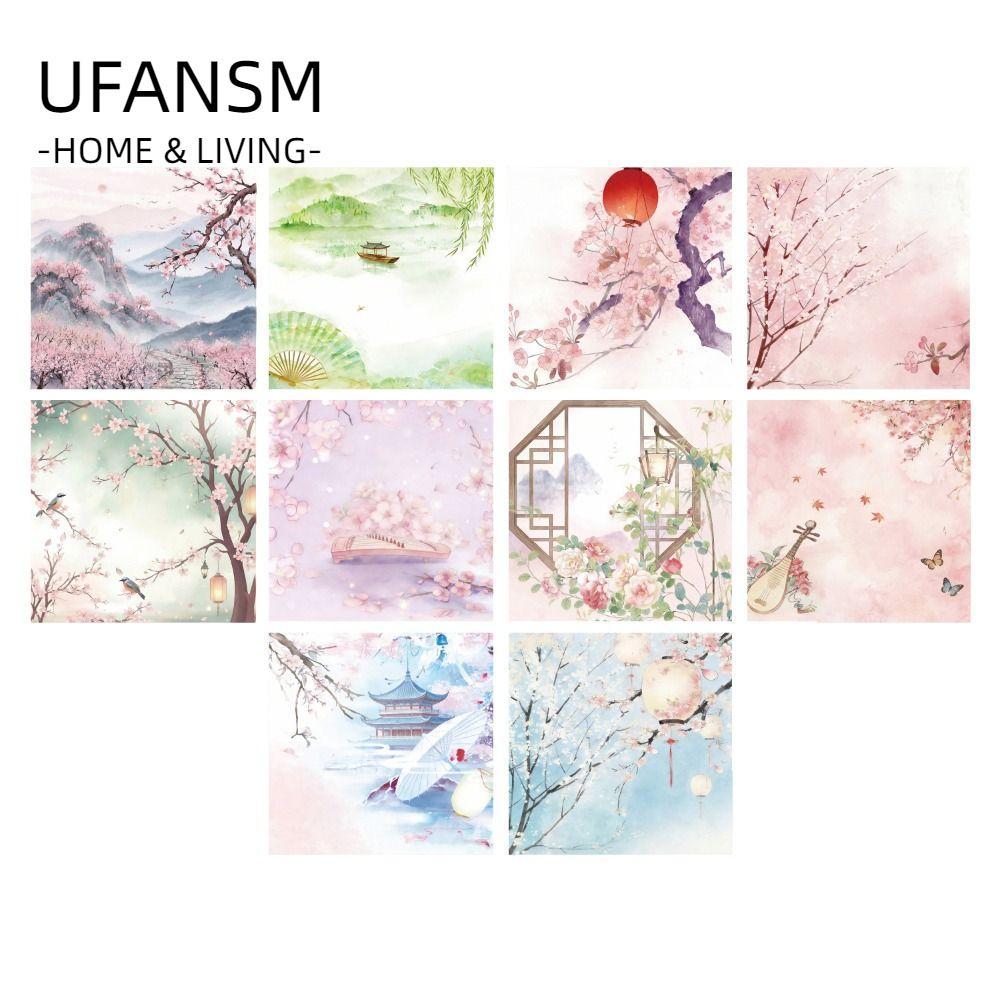 UFASM 60 tờ Giấy thủ công hoa, Phong cảnh truyền thống Giấy Origami hoa anh đào, Giấy gấp in hai mặt
