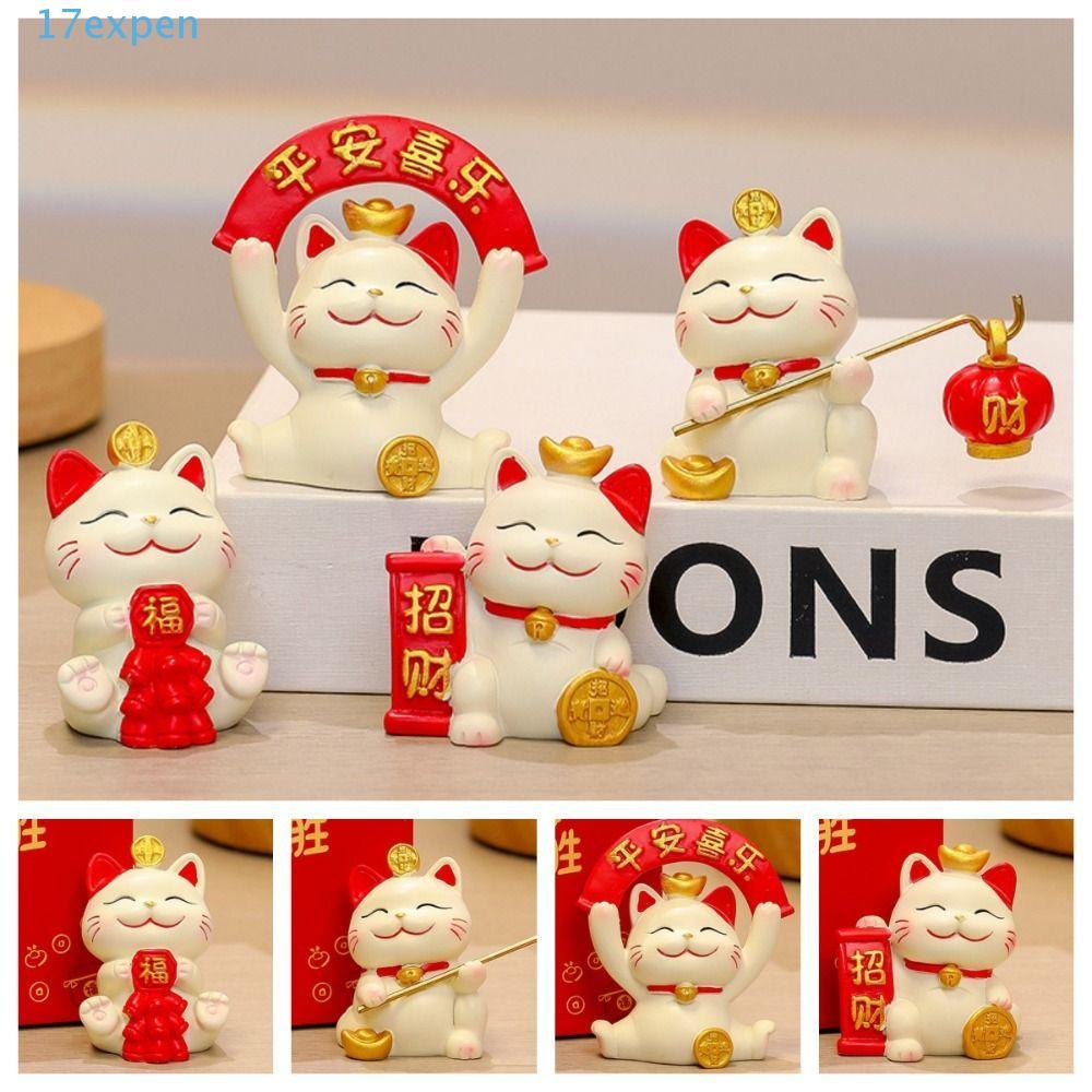 EXPEN Maneki Neko Hình thu nhỏ, Phim hoạt hình Chú mèo may mắn tinh tế, Phong cách nhựa thực tế Mèo 