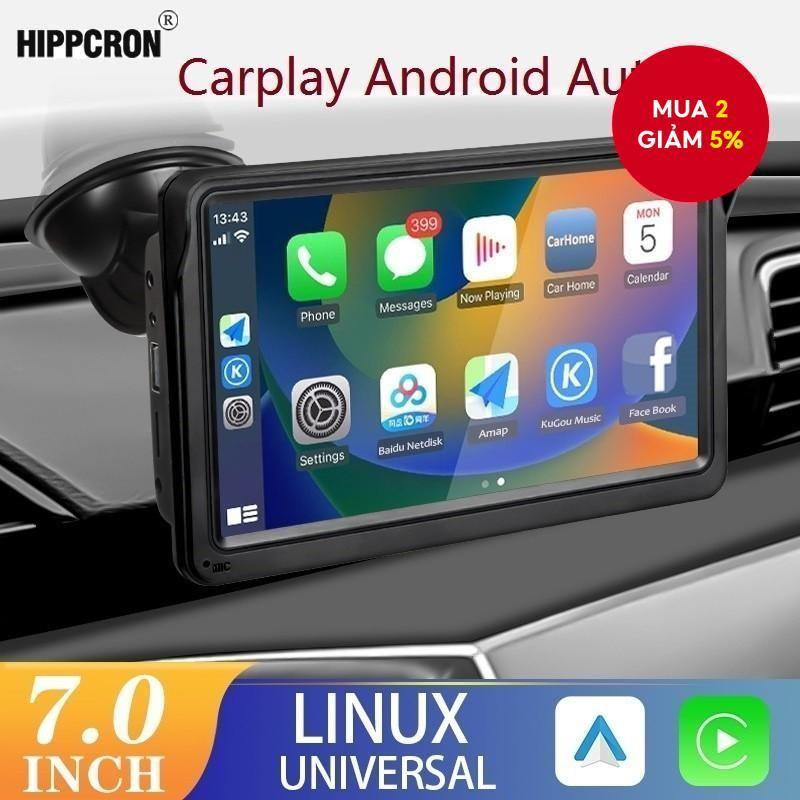 Hippcron CarPlay Android Auto Car Radio Máy nghe nhạc Video đa phương tiện 7 inch Màn hình cảm ứng d