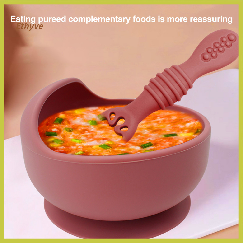 Thìa ăn cho trẻ sơ sinh Ethyve 2 chiếc Thìa cho bé bú bằng silicon hai đầu Muỗng cai sữa không chứa 