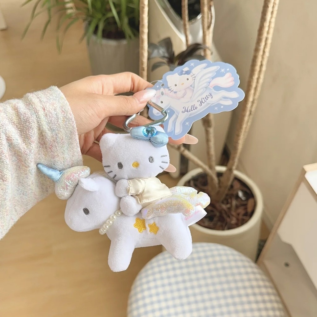 Cute Magic Card Girl Kitty Unicorn KT Pendant Plush Doll Doll and Bag Keychain 1wQn