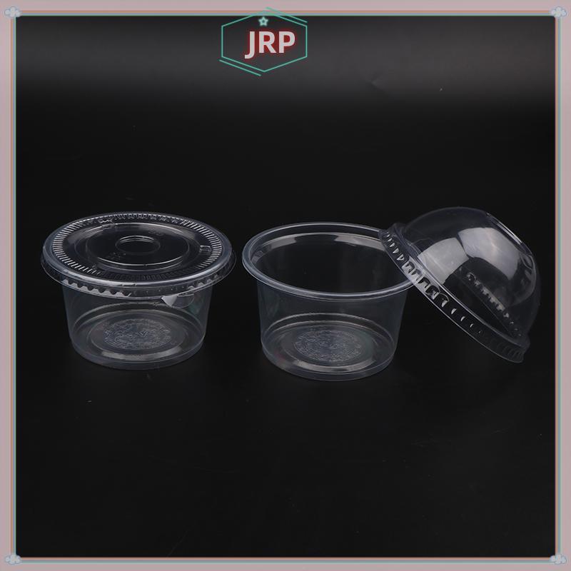 JRP 50 Cái 250ML Cốc Salad Dùng Một Lần Bằng Nhựa Trong Suốt Món Tráng Miệng Cốc Bát Hộp Đựng Có Mái