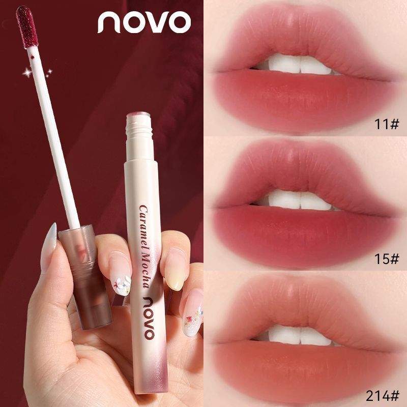 NOVO sương mù nước son môi nhung mờ son môi mờ Lâu dài chống dính Cốc chống phai màu Pure Desire Làm