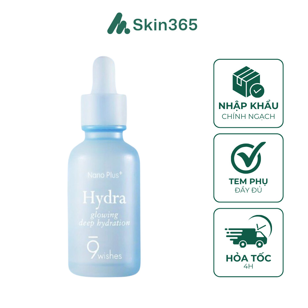Tinh Chất Dưỡng Ẩm 9Wishes Hydra Ampule Nano Plus+ 30ml