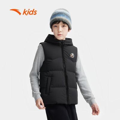 ANTA Kids Áo Gile Lông Vũ Bé Trai 3525D1903. Có Mũ, Ấm Nhẹ, Chống Lạnh Thu Đông