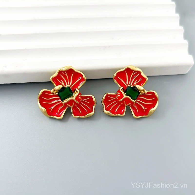 Bông tai Zircon cao cấp nghệ thuật Retro Iris Men