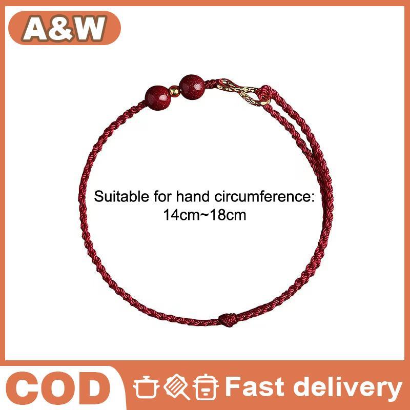 [WHP] Lucky Cinnabar Bead Infinity Couple Bracelet Handmade Braided For Women Men