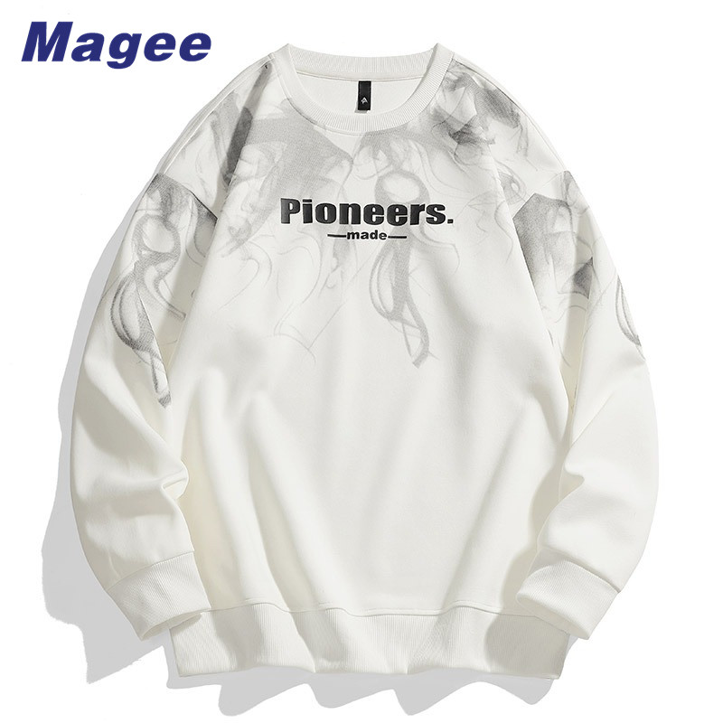 Áo len Magee cổ tròn dáng rộng, style classic streetwear