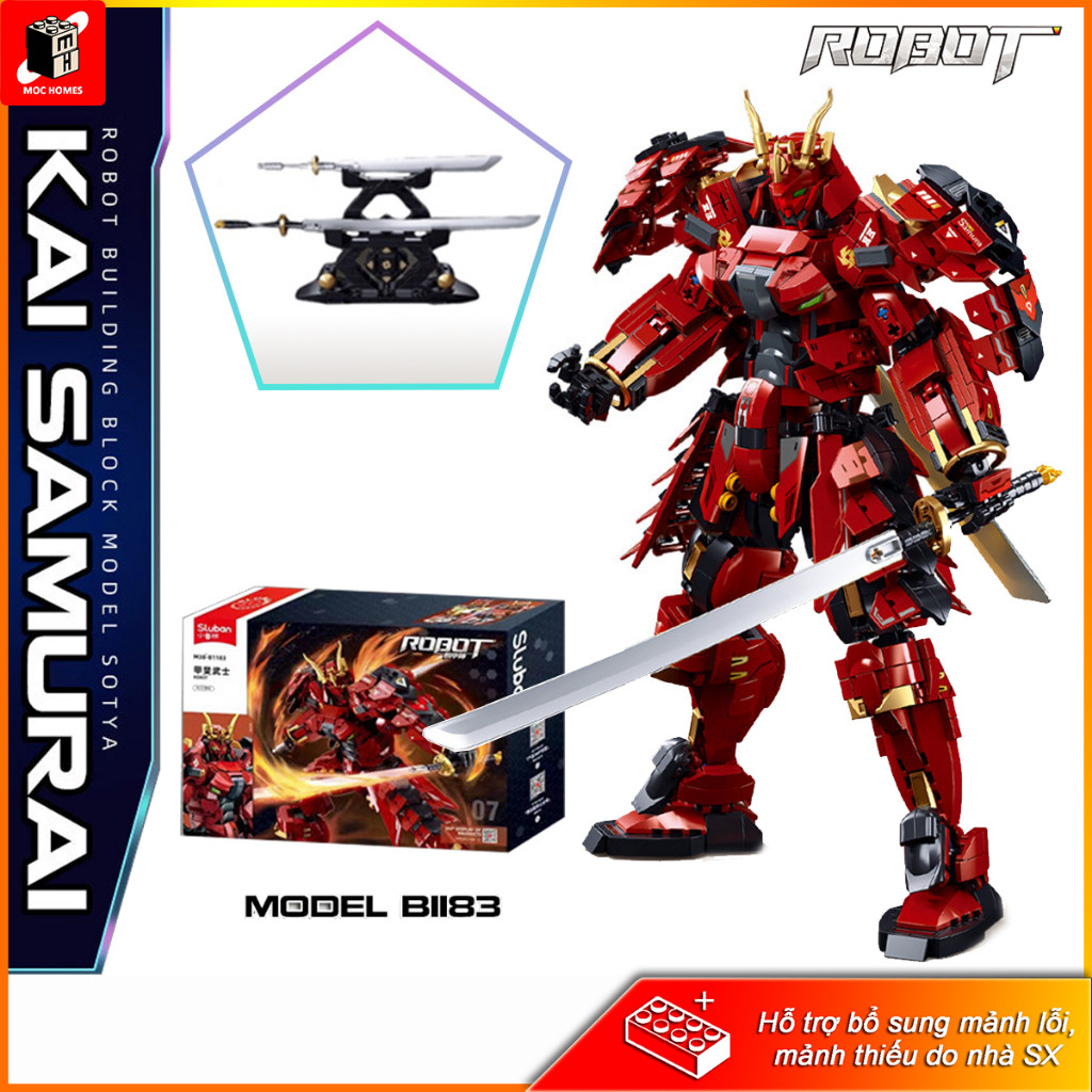 ( Giao nhẫu nhiên ) Đồ chơi mô hình Sluban KAI SAMURAI Takeda Shingen M38-B1183