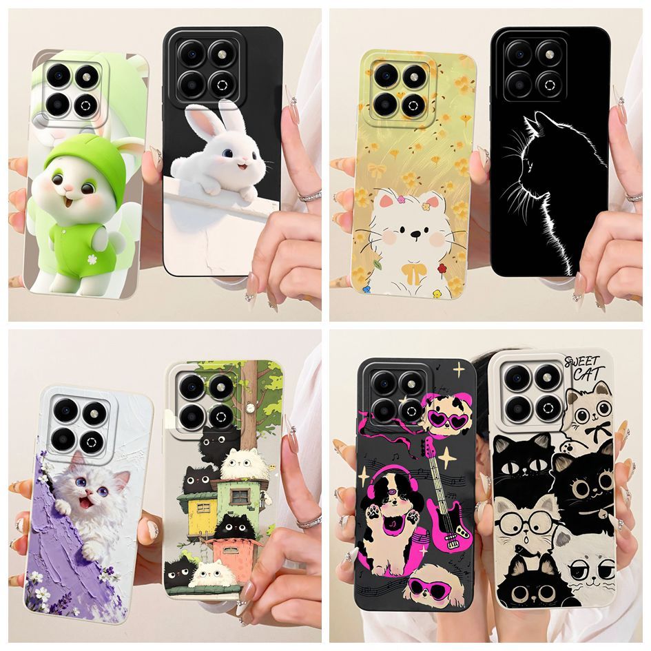 Ốp Lưng Mới Cho Honor X6a X6b 4G Bao JDY-LX1 JDY-LX2 WDY-LX1 WDY-LX2 Hoạt Hình Dễ Thương Thỏ Mèo Mềm