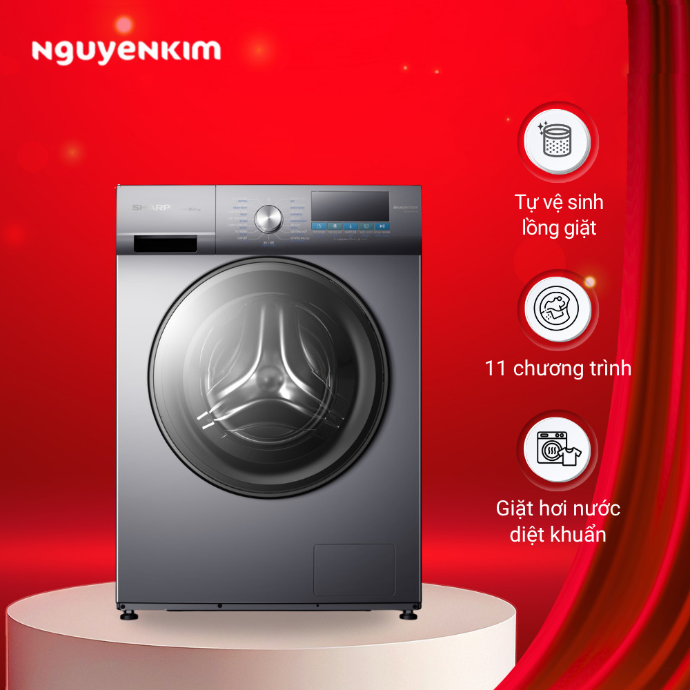 Máy giặt Sharp Inverter 9 kg ES-FM90CB-SB