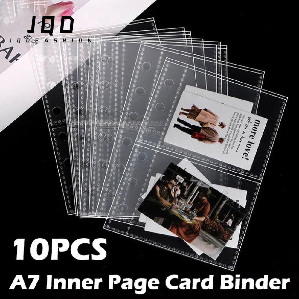 JQD Photocard Binder Sheets, A7 Trong Suốt Nhiều Túi Tay, Chất Kết Dính Thẻ Trang Bên Trong PP Acid 