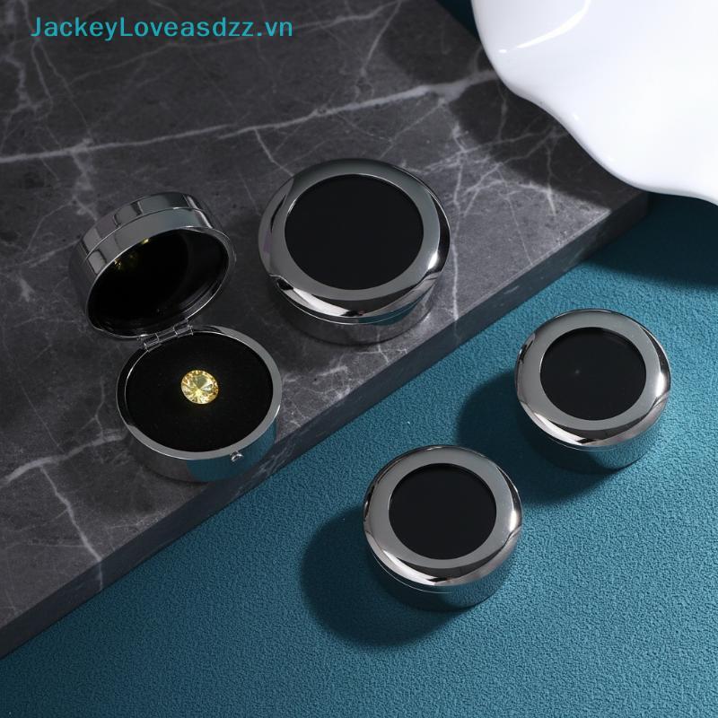 JackeyLovezz Hộp trưng bày đá trang sức cho đá quý tròn Quà tặng kim loại an toàn Bộ sắp xếp lưu trữ