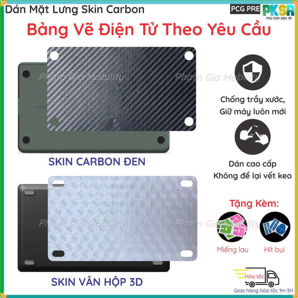 Dán Skin Carbon Mặt Lưng Bảng Vẽ Điện Tử XP Pen (XPPEN), Huion, Wacom, Gaomon, Ugee,... theo yêu cầu