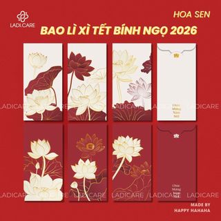  Set bao lì xì Tết 2026 – Mẫu thiết kế độc quyền Hoa Lá Mùa Xuân Hoa Sen Hoa Nhí giấy C150 cao cấp cán mịn 