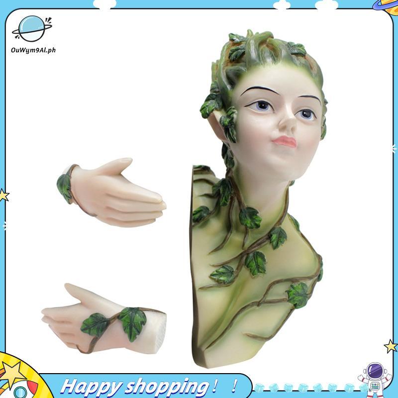 [ouwym9al] Cây cổ tích Hugger Ngoài trời Dryad Trang trí sân vườn ForestElves Điêu khắc Tượng Cây Mặ