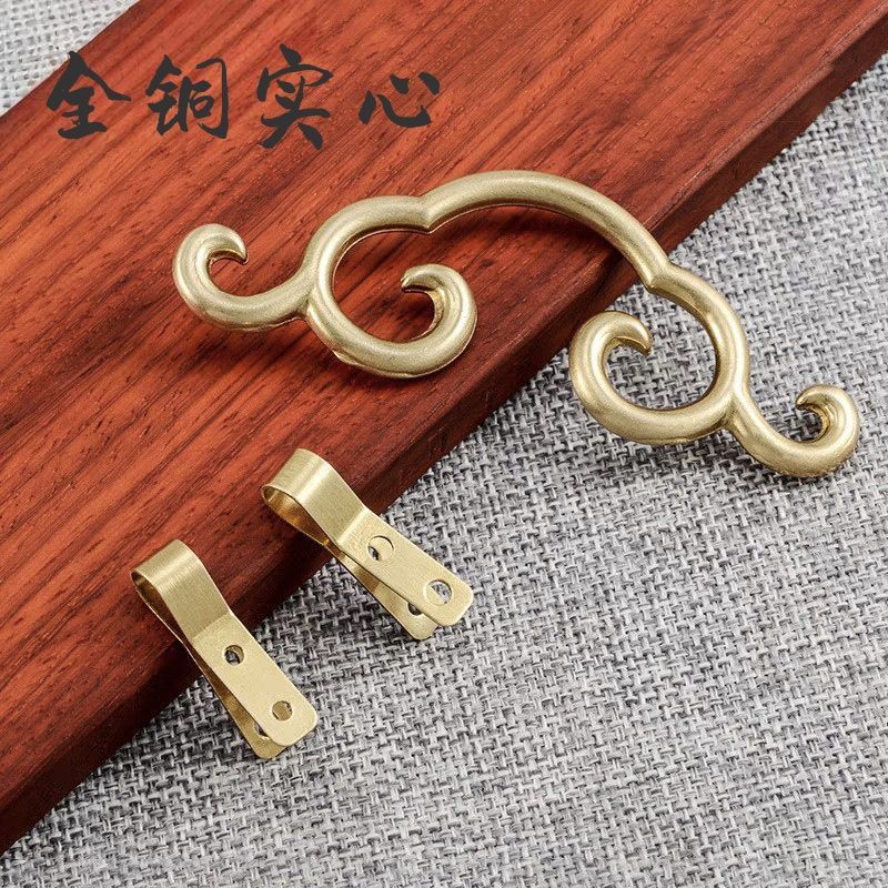 Móc Đồng Nguyên Chất Trung Quốc Mảng Bám Khung Hình Phụ Kiện Giá Đỡ Hình Khung Gương Đồng Khóa Hình 