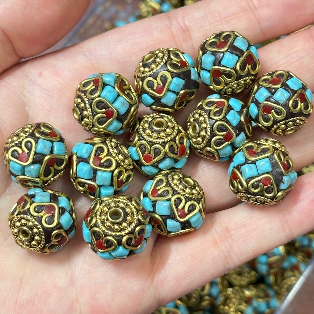 Nepal Hạt Vòng Tay Handmade Retro Đồng Ngôi Sao Mặt Trăng Bồ Đề - Trang Sức Cổ Tay Và Eo(KP45)