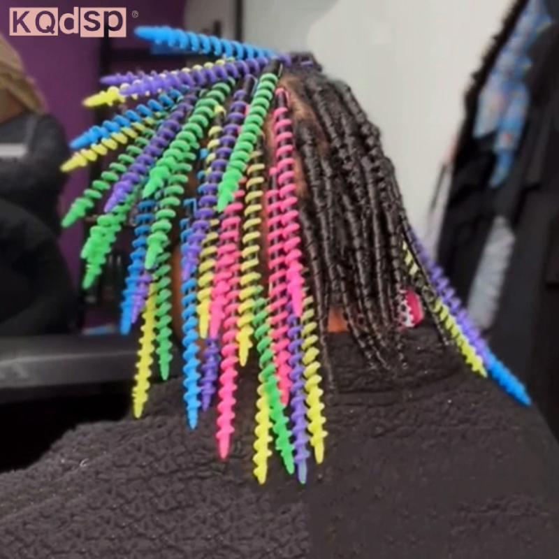 KQdsp Nhựa Xoắn Ốc Perm Stick Heatless Hair Curler Nữ Xoăn Nhiều Màu Con Lăn Tóc Lạnh Len Perm Perm 