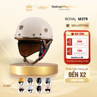 Mũ Bảo Hiểm Nửa Đầu Royal M379 Chính Hãng, Mũ Bảo Hiểm 1/2 Style Vintage Nam Nữ Ốp Da+ Lưỡi Trai