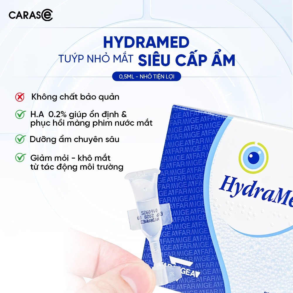 [CARASE] Nước Nhỏ Mắt Giữ Ẩm Lens -  Kính Áp Tròng HydraMed 0,5ml