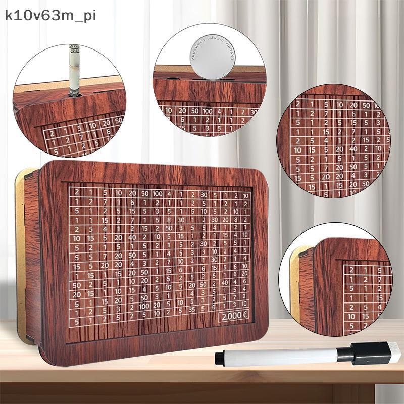 kv Wooden Money Saving Box Money Storage Bank with Saving Money Goals Counter Reusable Piggy Bank vn