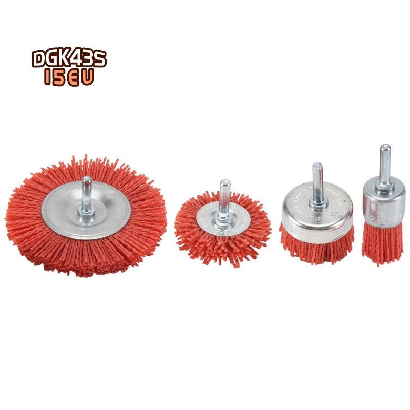 4 Dây Nylon Mài Mòn Dây Cốc Bàn Chải Nylon Đầu Bàn Chải Bộ Dụng Cụ Khoan Xoay Với Chân 1 / 4 Inch