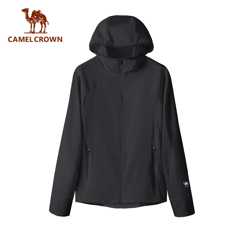 CAMEL CROWN Nữ Ice-Cool Nhanh Khô Chống Nắng Có Mũ Trùm Đầu Vỏ Tuyết Chống Nắng Áo Sơ Mi Slim Fit