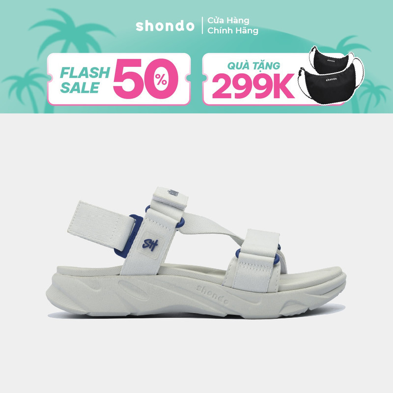 Giày Sandal Nam Nữ Shondo F8 Ver.2 Thời Trang Êm Ái Màu Xám Rêu F8M2323