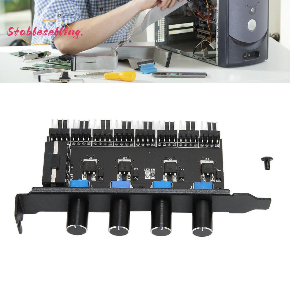 Hub quạt PC Ổn định, Bộ điều khiển tốc độ quạt thiết kế 8 kênh 4 núm, PC Hub quạt PWM 72W thực tế