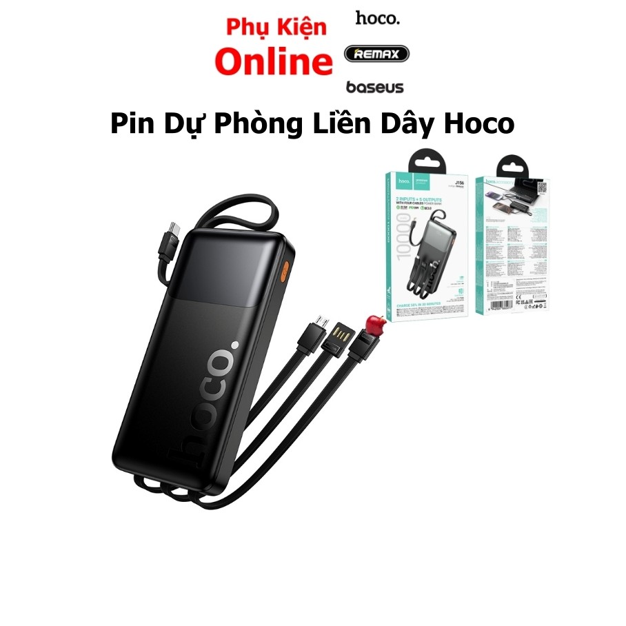 Sạc dự phòng Hoco J156 J156A TypeC PD 20W & USB-A QC 3.0 22.5W, Kèm 4 Cáp sạc - PK Online
