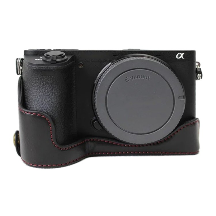 Để giao hàng 1 / 4 inch Sợi Da PU Máy Ảnh Nửa Đế Cho Sony ILCE-A6500 / A6500