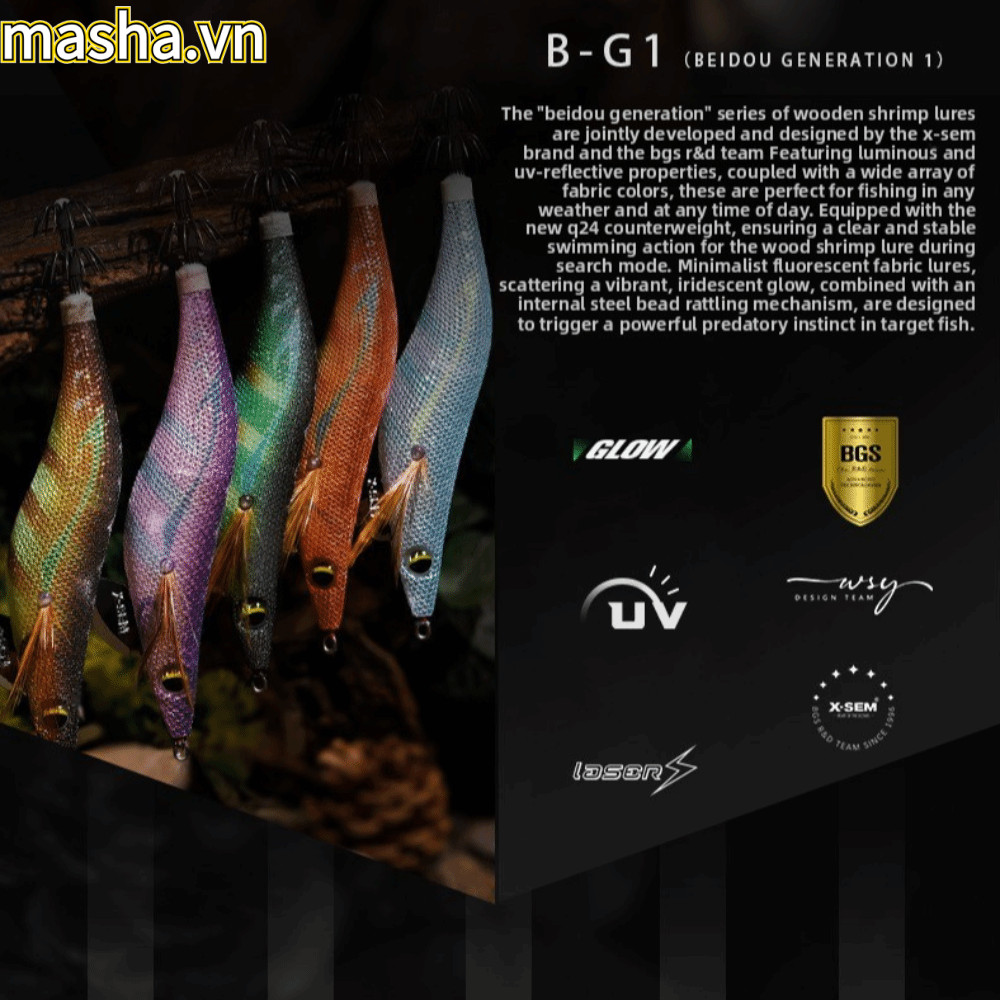 Bạch tuộc JIGS, Mồi mực phát sáng ban đêm 21g, Tôm gỗ đuôi lớn B-G1 3.5 # Thief Octopus Hook EGI Fis