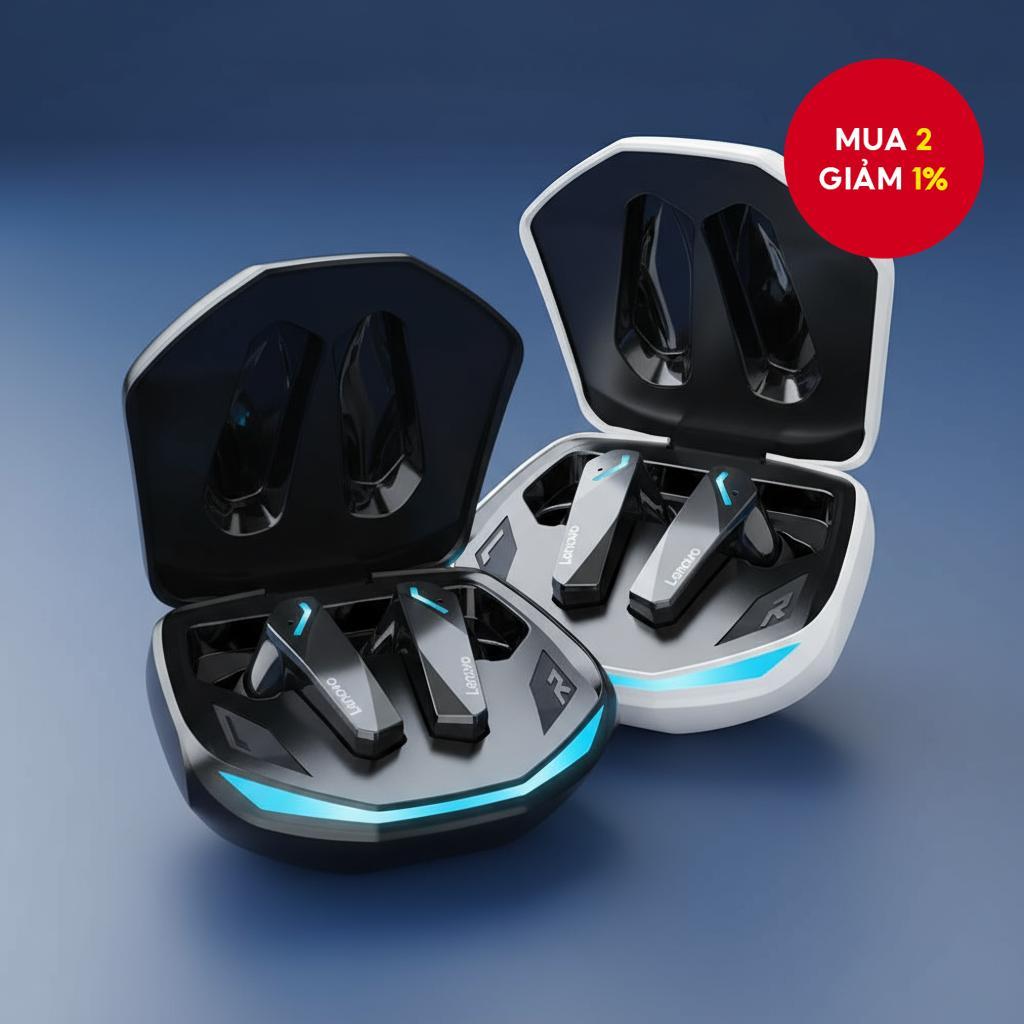 Lenovo GM2 Pro Tai nghe chơi game không dây Bluetooth, chất lượng cao, chống ồn, hỗ trợ đa thiết bị