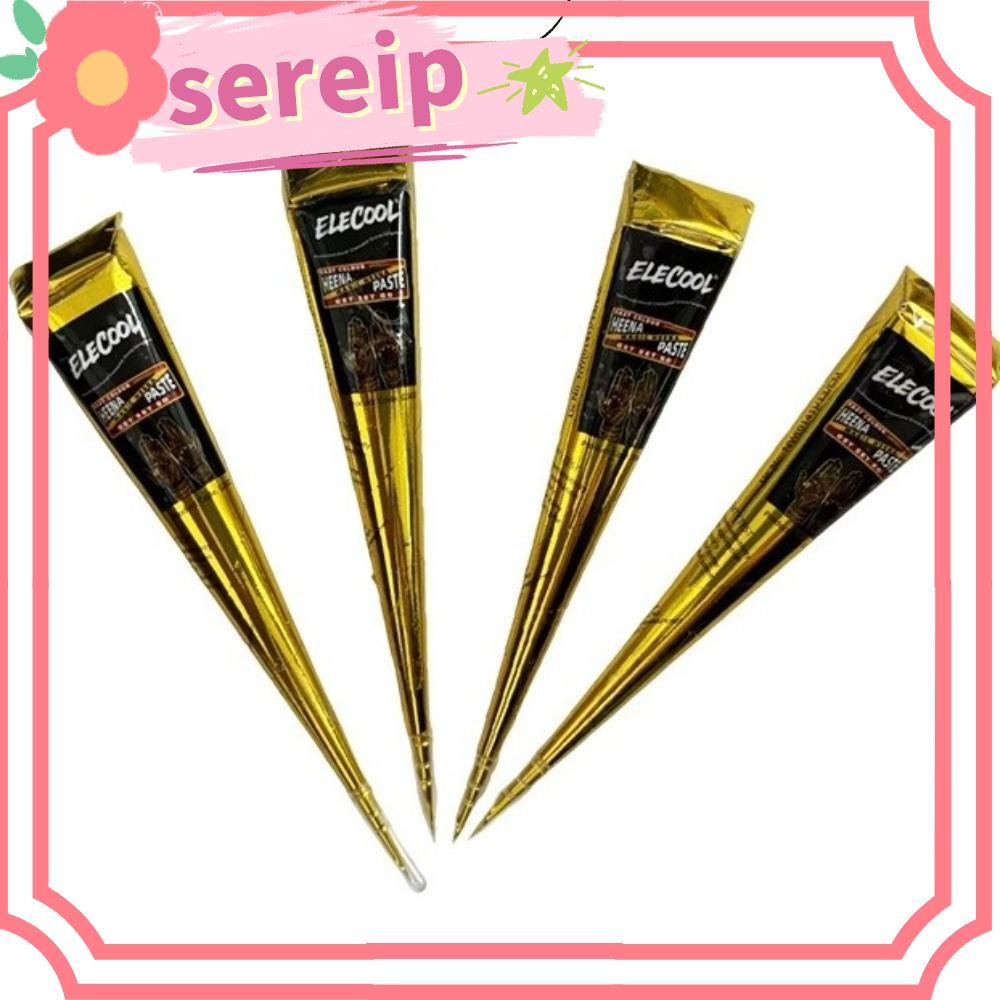 SEREIP Henna Tattoo Cream, Bán vĩnh viễn Dễ sử dụng Henna Paste Cone, Henna Tattoo Cream Màu nâu đen