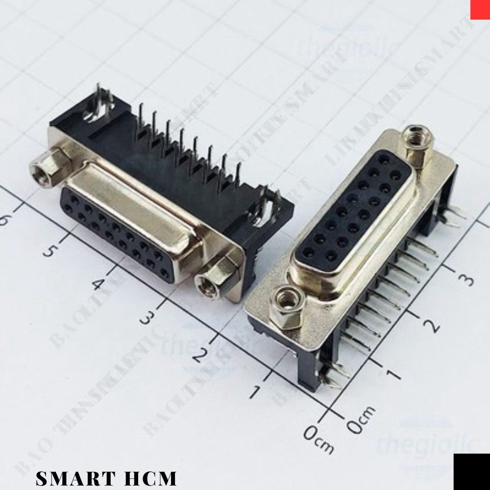 [3 Cái]- Cổng DB15 Cái 15 Chân Cong 90 Độ 2 Hàng Hàn PCB Smart. HCM City