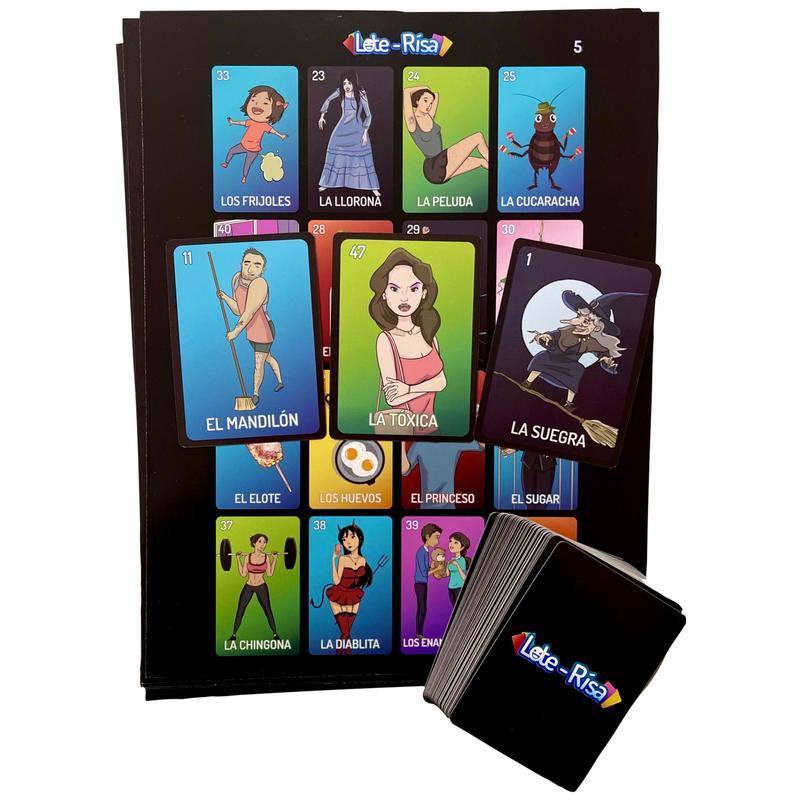 Juego de Lote-Rísa - Trò chơi Loteria với 10 ván và một bộ bài với 54 lá bài
